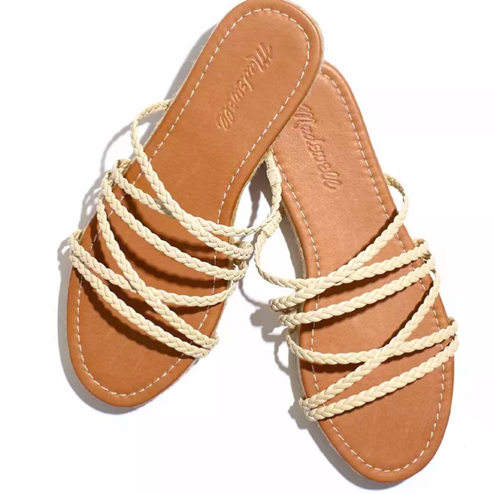 The Kathryn Espadrille Slide Sandal in Leather